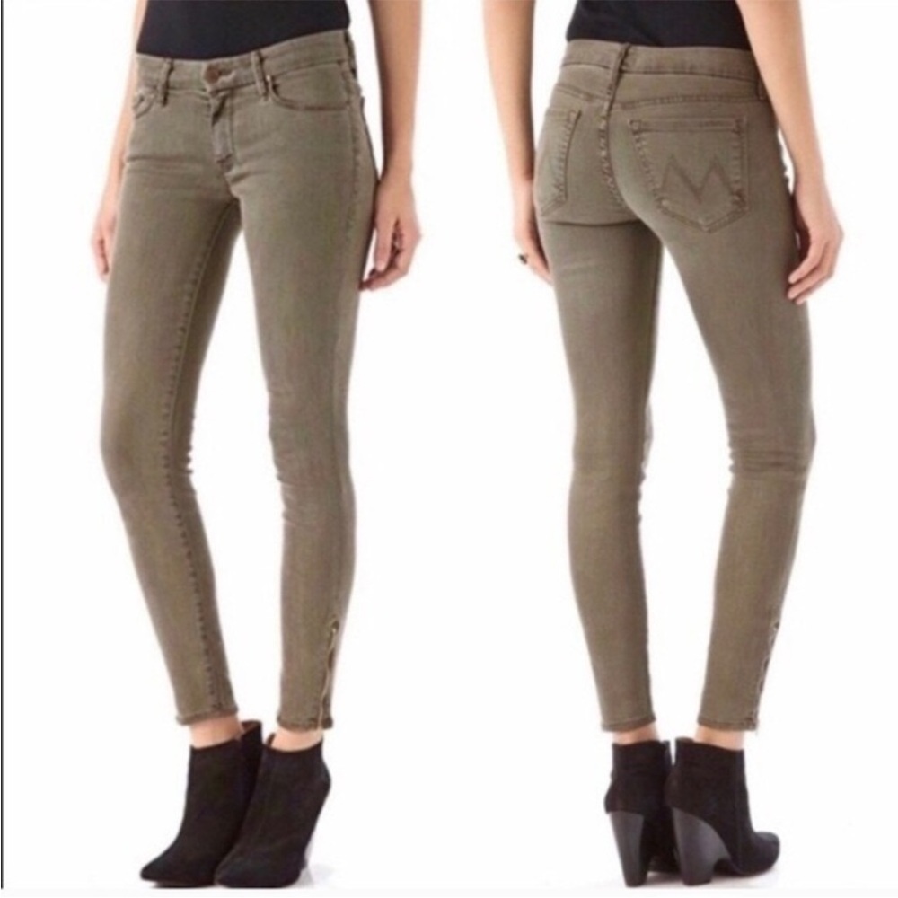 MOTHER The Looker Pop Jean Sherwood Forest Green Fall Designer Sz 27